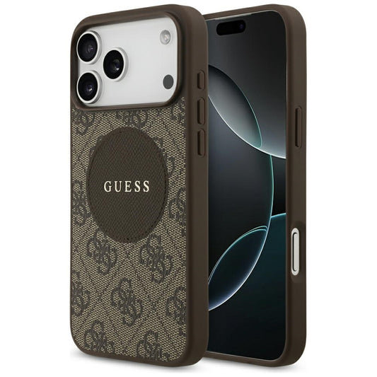 MagSafe deksel for Apple iPhone 17 Pro, Guess, 4G Circle Classic Logo, Brun