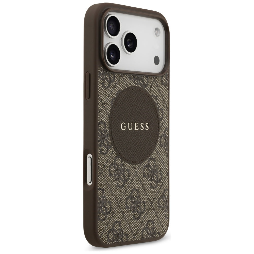 MagSafe deksel for Apple iPhone 17 Pro, Guess, 4G Circle Classic Logo, Brun