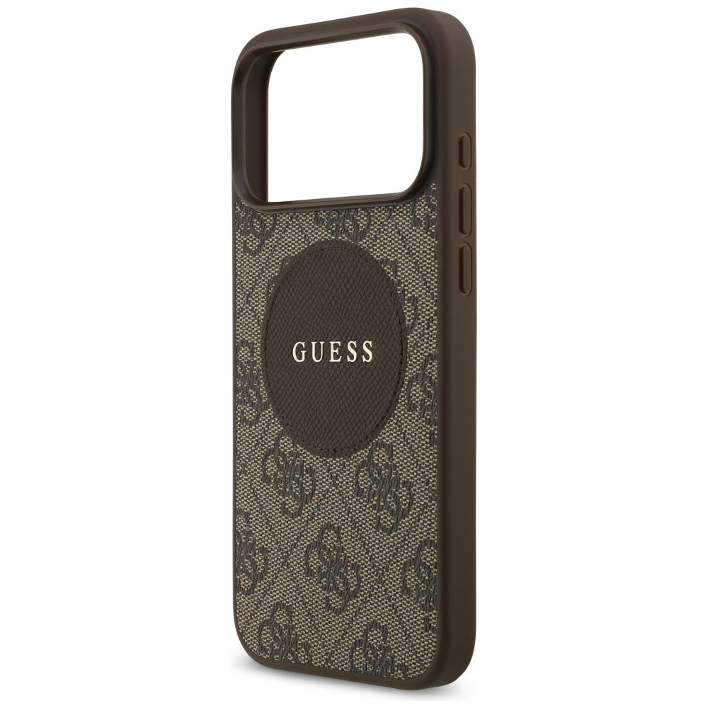 MagSafe deksel for Apple iPhone 17 Pro, Guess, 4G Circle Classic Logo, Brun