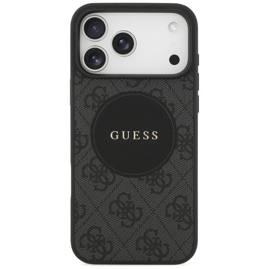 MagSafe-deksel for Apple iPhone 17 Pro, Guess, 4G Circle Classic Logo, Svart