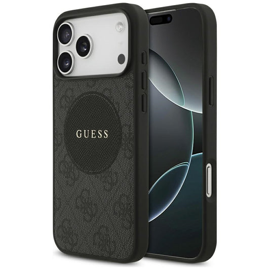 MagSafe-deksel for Apple iPhone 17 Pro, Guess, 4G Circle Classic Logo, Svart