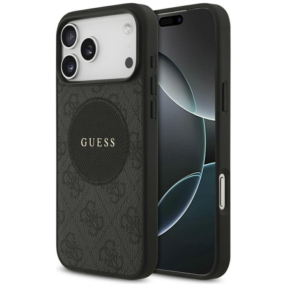 MagSafe-deksel for Apple iPhone 17 Pro, Guess, 4G Circle Classic Logo, Svart