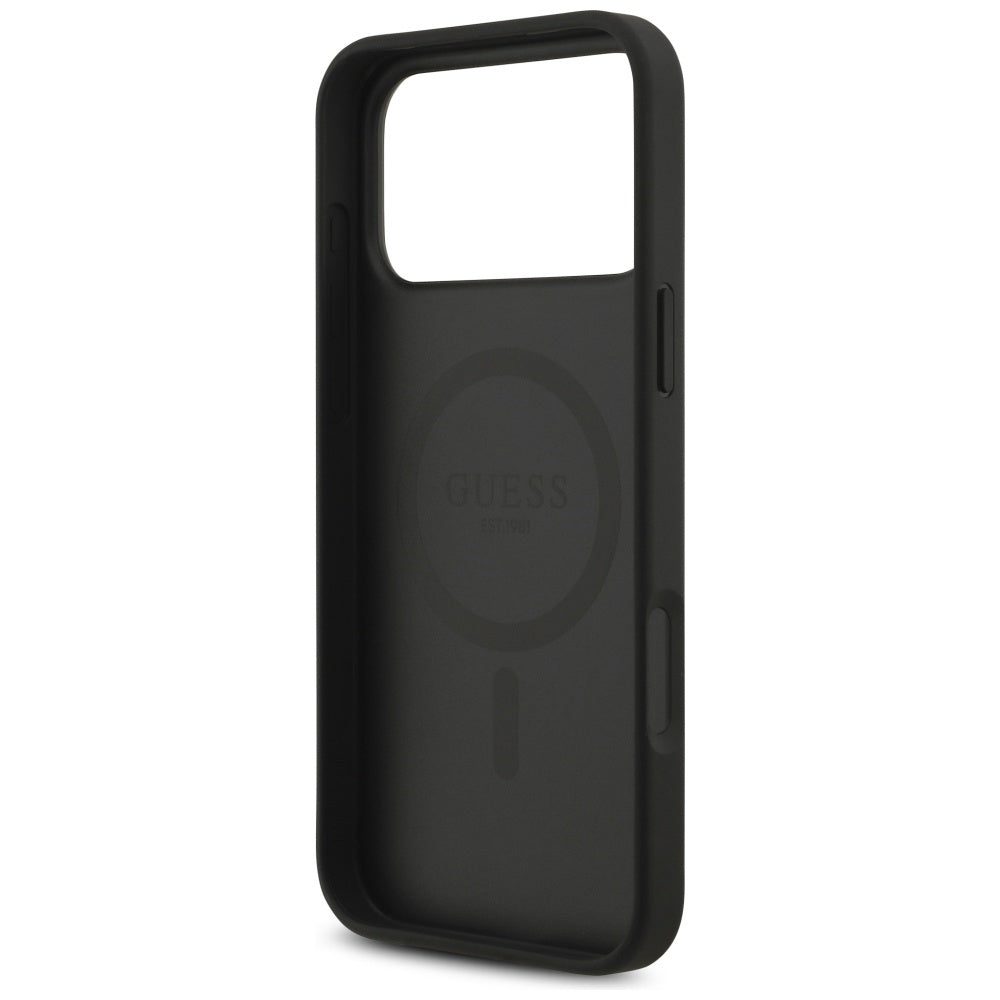 MagSafe-deksel for Apple iPhone 17 Pro, Guess, 4G Circle Classic Logo, Svart
