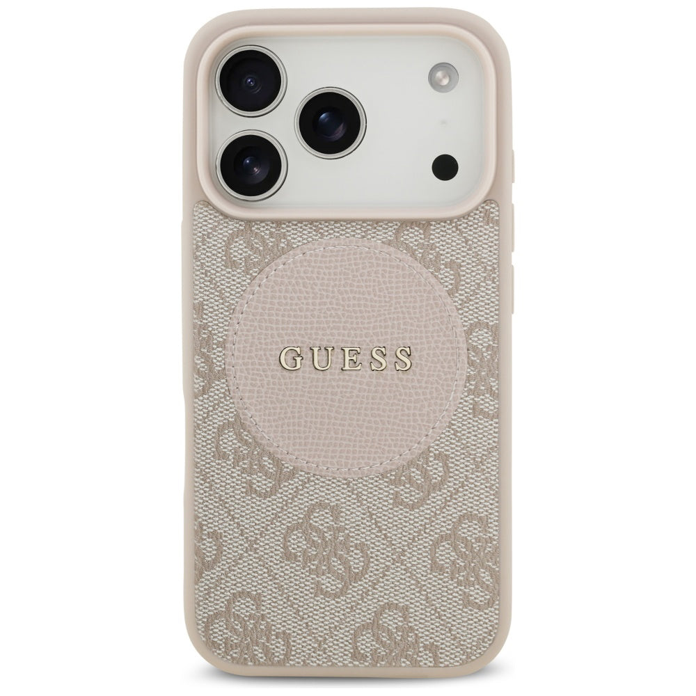 MagSafe-deksel for Apple iPhone 17 Pro, Guess, 4G Circle Classic Logo, Rosa