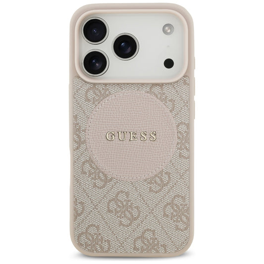 MagSafe-deksel for Apple iPhone 17 Pro, Guess, 4G Circle Classic Logo, Rosa