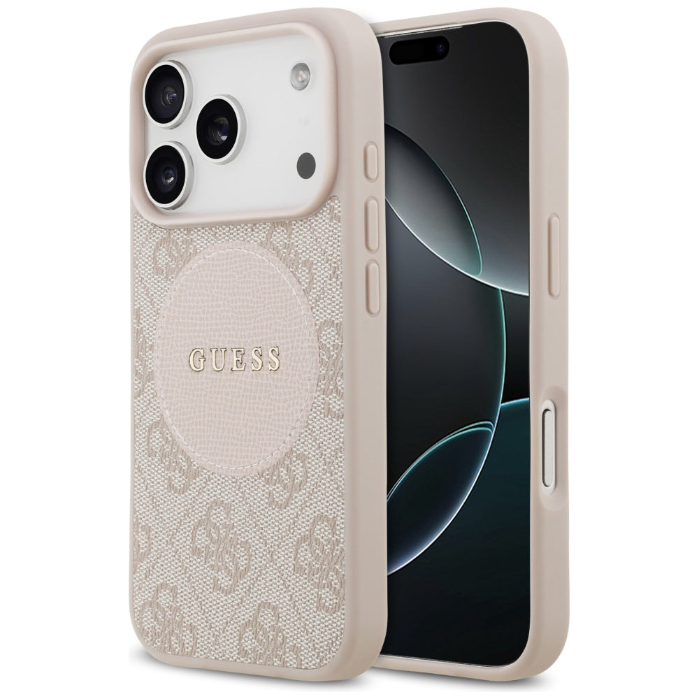 MagSafe-deksel for Apple iPhone 17 Pro, Guess, 4G Circle Classic Logo, Rosa