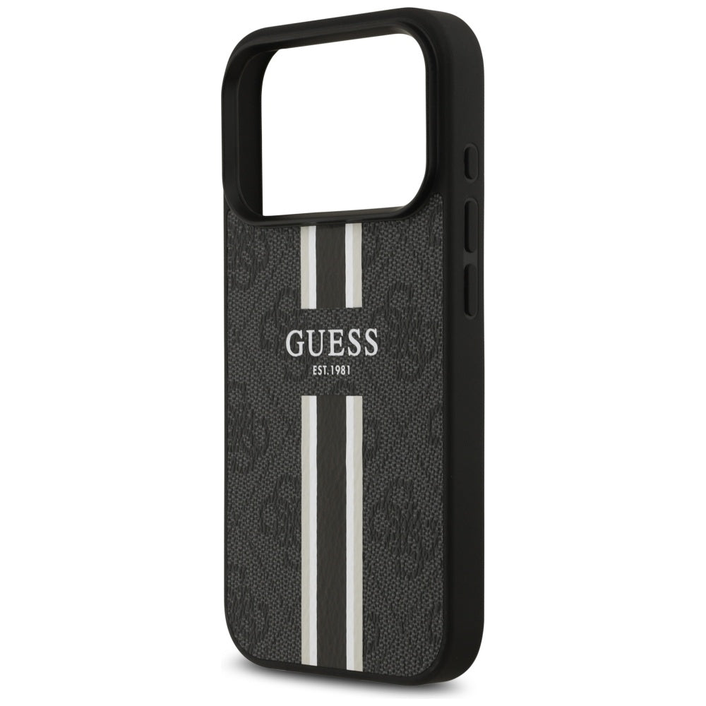 MagSafe-deksel for Apple iPhone 17 Pro, Guess, 4G Printed Stripes, Svart