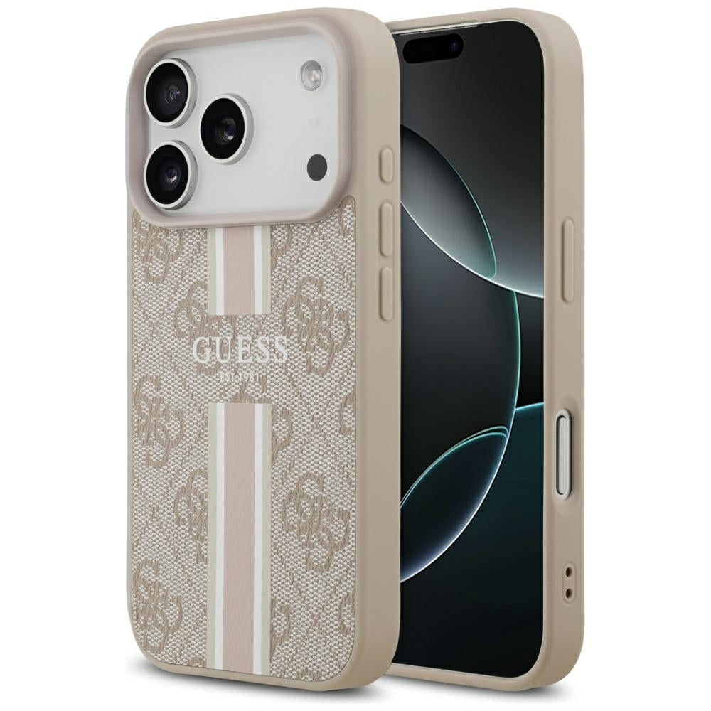 MagSafe-deksel for Apple iPhone 17 Pro, Guess, 4G Printed Stripes, Rosa