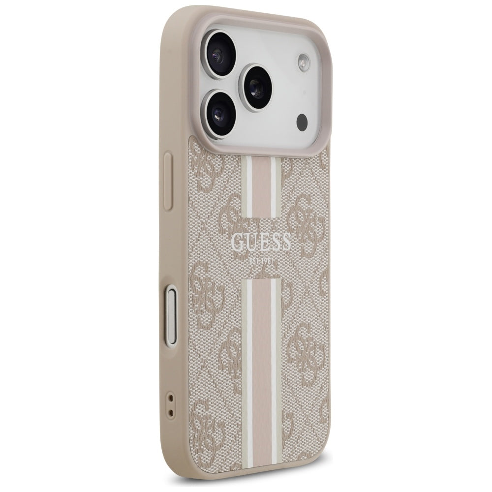 MagSafe-deksel for Apple iPhone 17 Pro, Guess, 4G Printed Stripes, Rosa