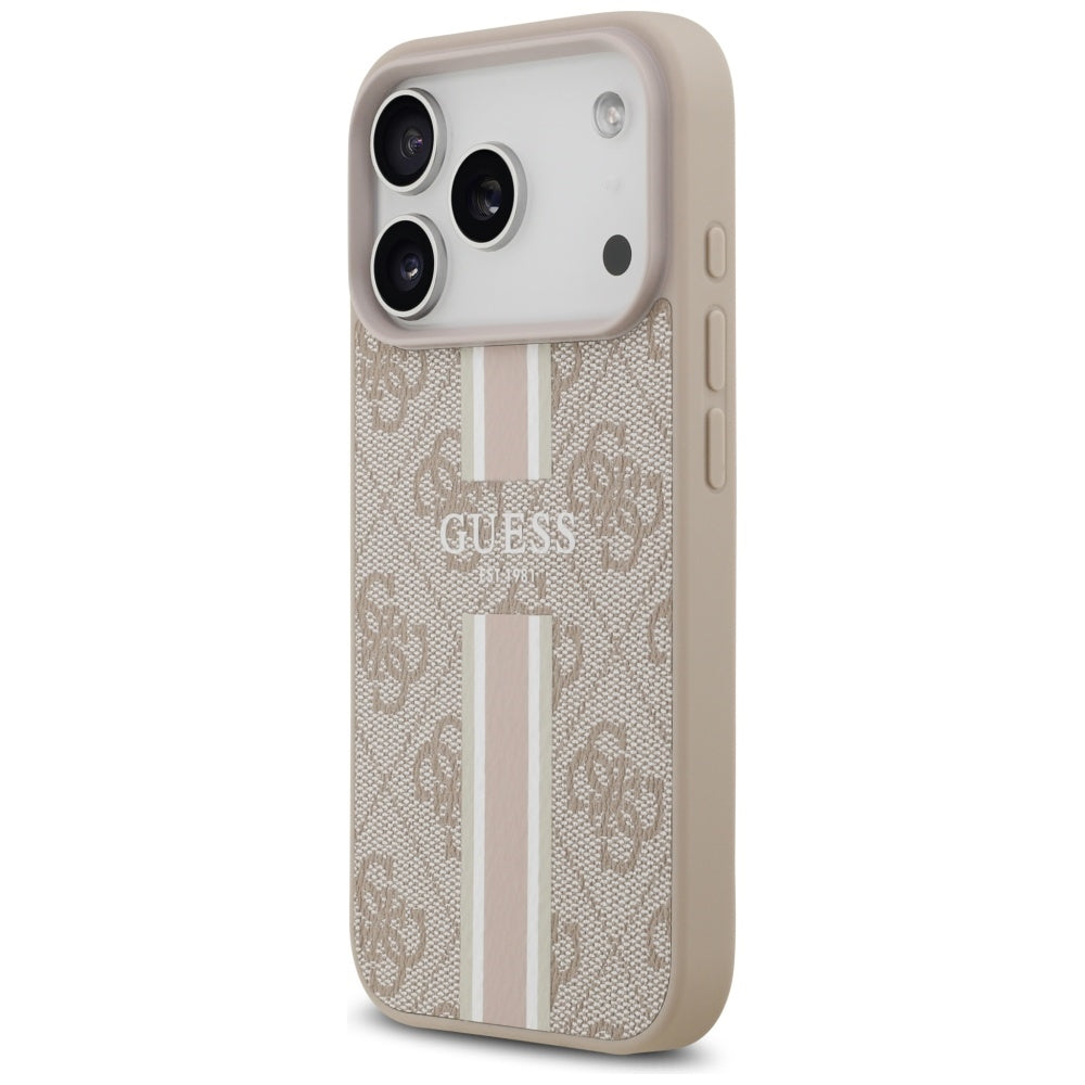 MagSafe-deksel for Apple iPhone 17 Pro, Guess, 4G Printed Stripes, Rosa