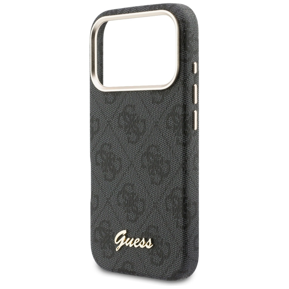MagSafe-deksel for Apple iPhone 17 Pro, Guess, 4G Script Logo, Svart