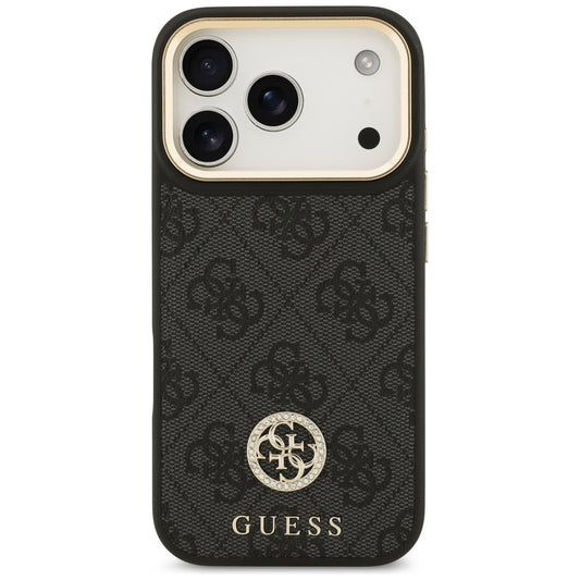 MagSafe-deksel for Apple iPhone 17 Pro, Guess, 4G Strass Logo, Svart