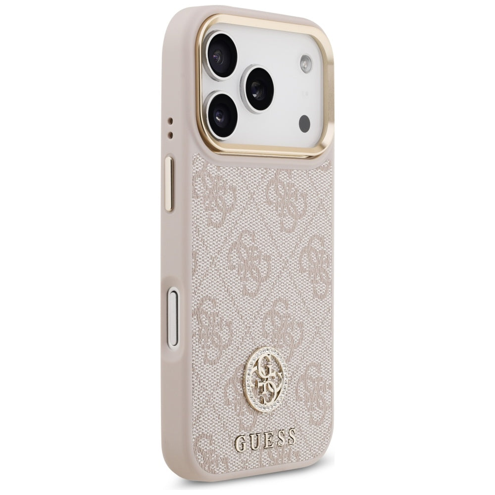 MagSafe-deksel for Apple iPhone 17 Pro, Guess, 4G Strass Logo, Rosa
