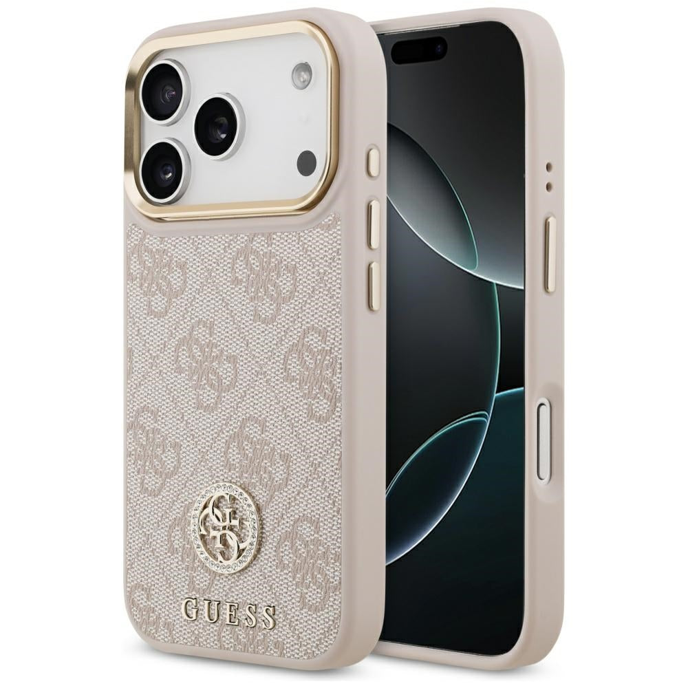 MagSafe-deksel for Apple iPhone 17 Pro, Guess, 4G Strass Logo, Rosa