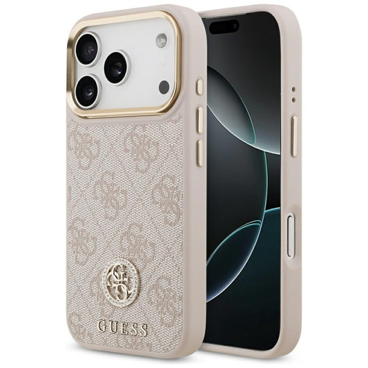 MagSafe-deksel for Apple iPhone 17 Pro, Guess, 4G Strass Logo, Rosa