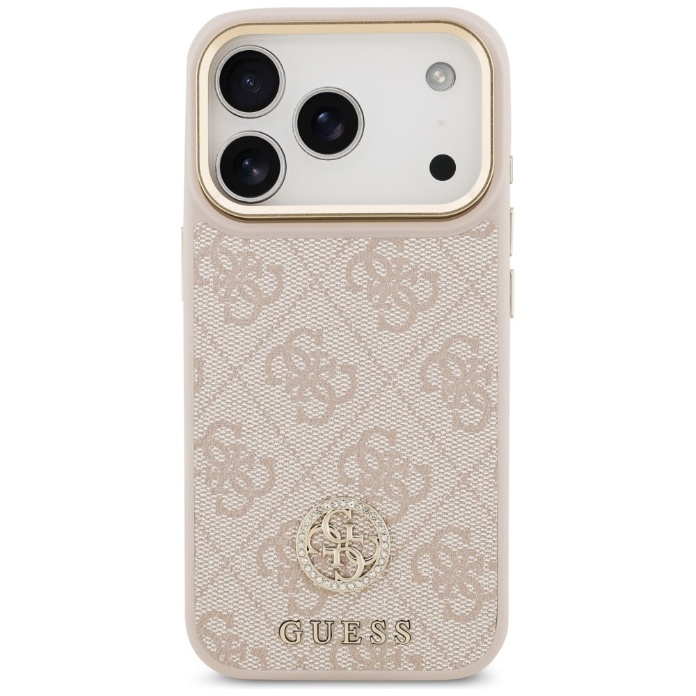 MagSafe-deksel for Apple iPhone 17 Pro, Guess, 4G Strass Logo, Rosa