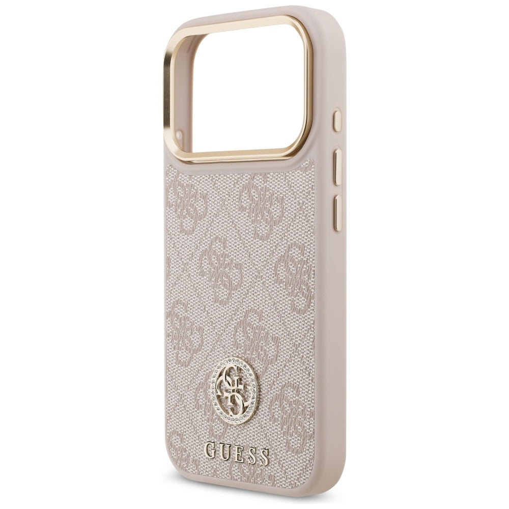 MagSafe-deksel for Apple iPhone 17 Pro, Guess, 4G Strass Logo, Rosa