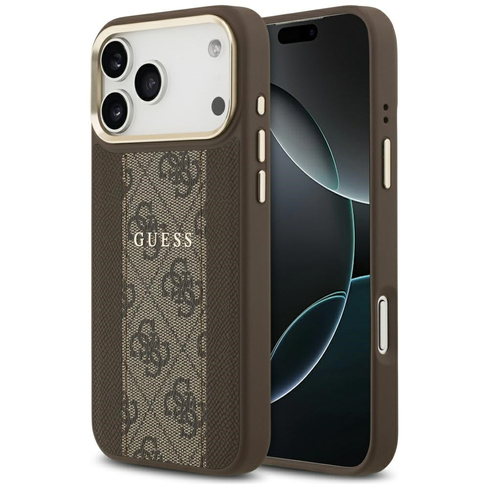 MagSafe-deksel for Apple iPhone 17 Pro, Guess, 4G Stripe, Brun