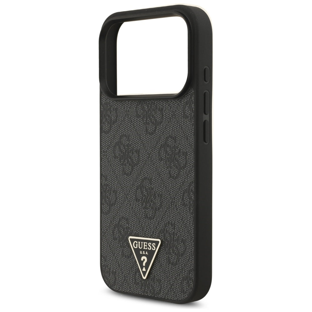 MagSafe deksel for Apple iPhone 17 Pro, Guess, 4G Triangle Logo med snorrem, Svart