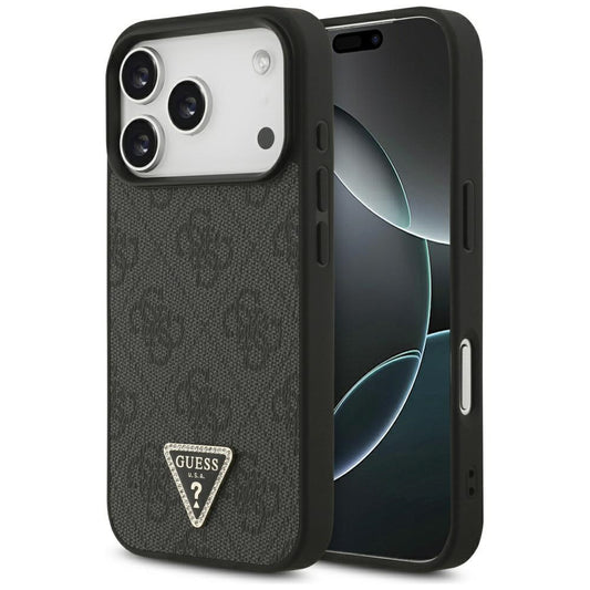 MagSafe-deksel for Apple iPhone 17 Pro, Guess, 4G Triangle Strass, Svart