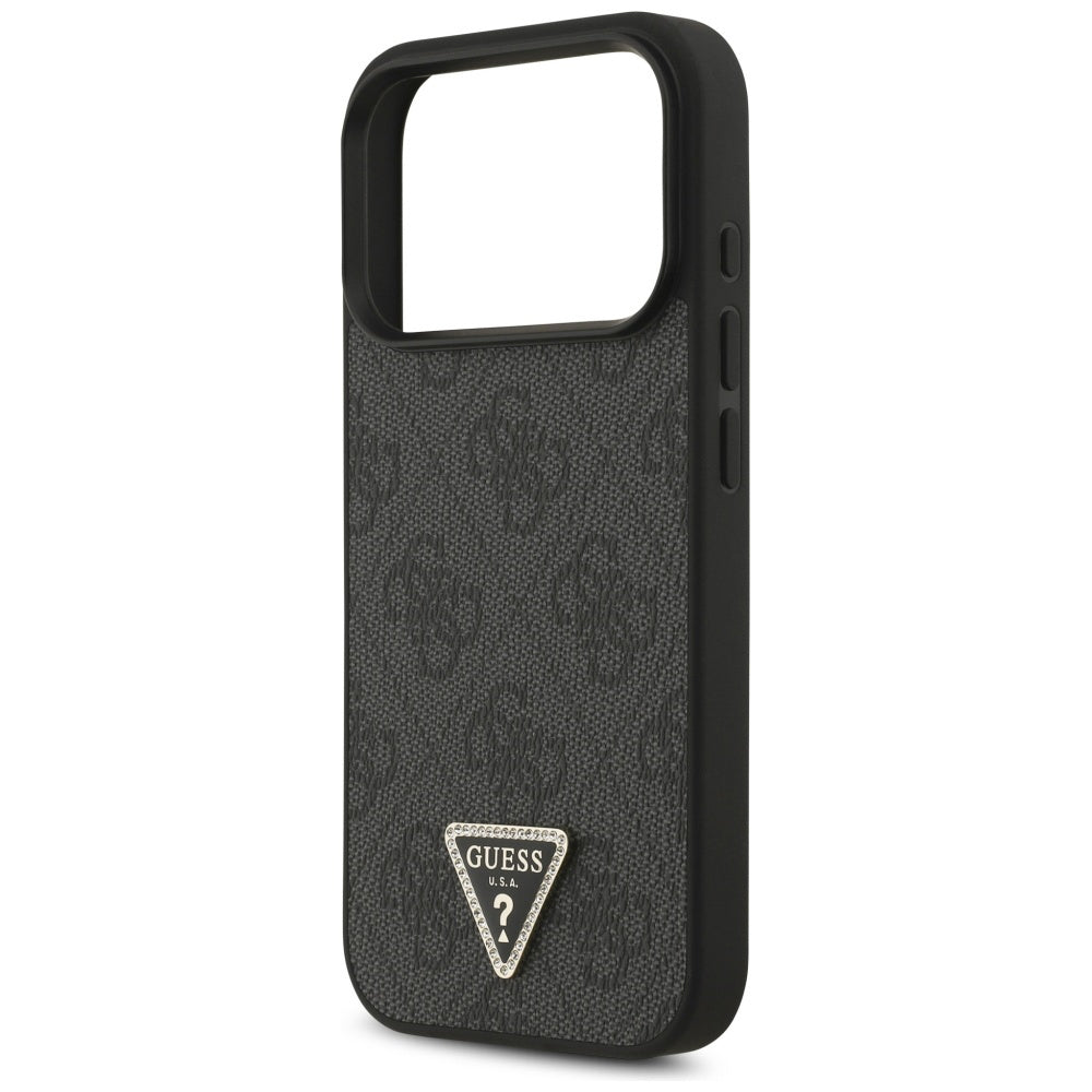 MagSafe-deksel for Apple iPhone 17 Pro, Guess, 4G Triangle Strass, Svart