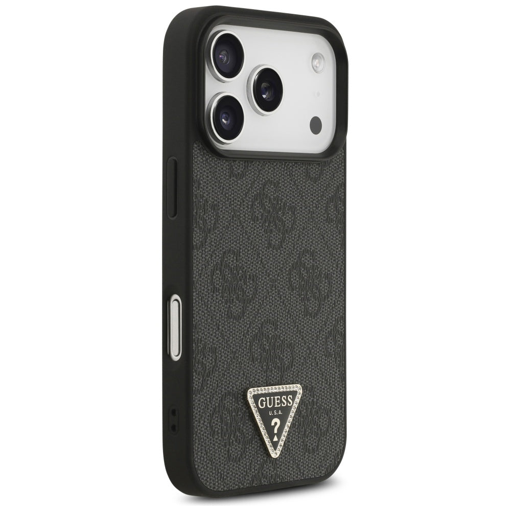 MagSafe-deksel for Apple iPhone 17 Pro, Guess, 4G Triangle Strass, Svart