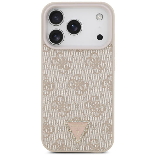 MagSafe-deksel for Apple iPhone 17 Pro, Guess, 4G Triangle Strass, Rosa