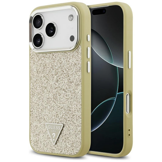 MagSafe-deksel for Apple iPhone 17 Pro, Guess, Glitter Triangle Logo, Gull