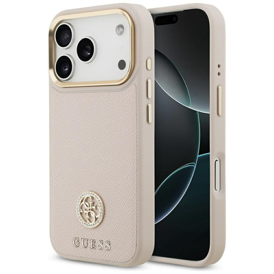MagSafe-deksel for Apple iPhone 17 Pro, Guess, Grained Strass Logo, Rosa