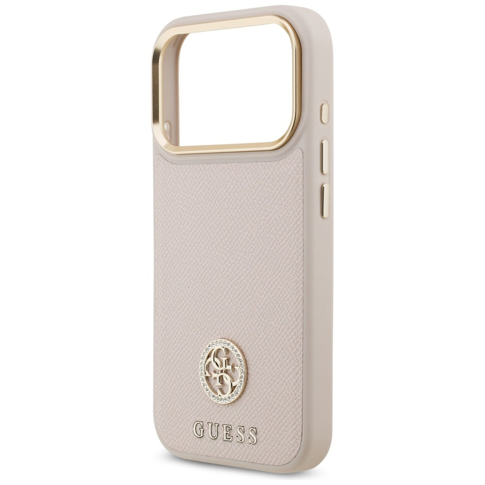 MagSafe-deksel for Apple iPhone 17 Pro, Guess, Grained Strass Logo, Rosa