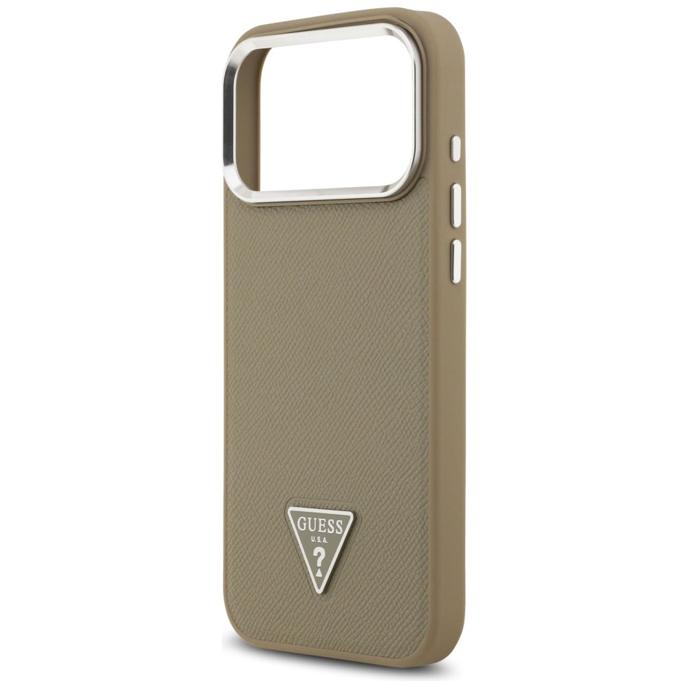 MagSafe-deksel for Apple iPhone 17 Pro, Guess, Grained Triangle Logo, Brun