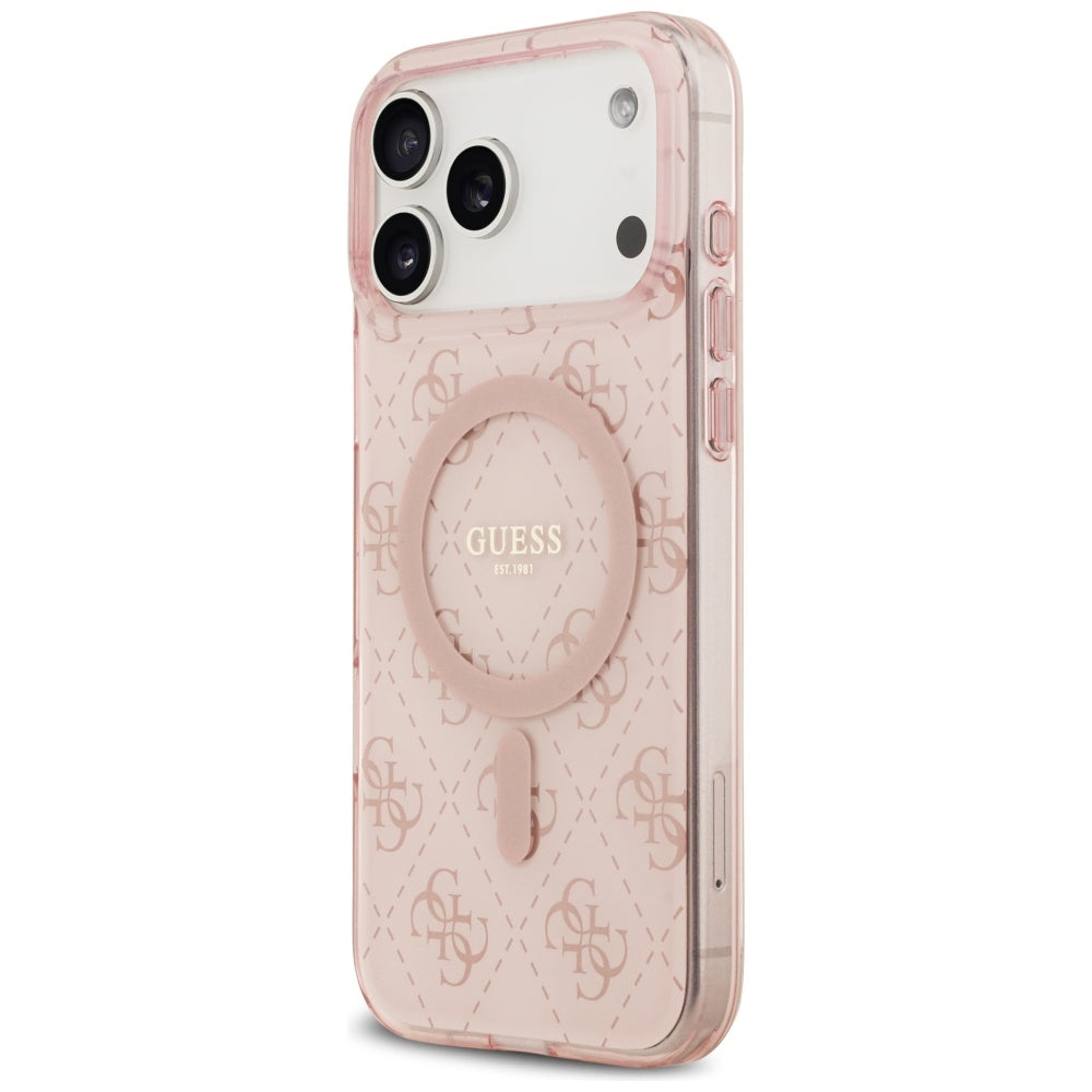 MagSafe-deksel for Apple iPhone 17 Pro, Guess, IML 4G Background, Rosa