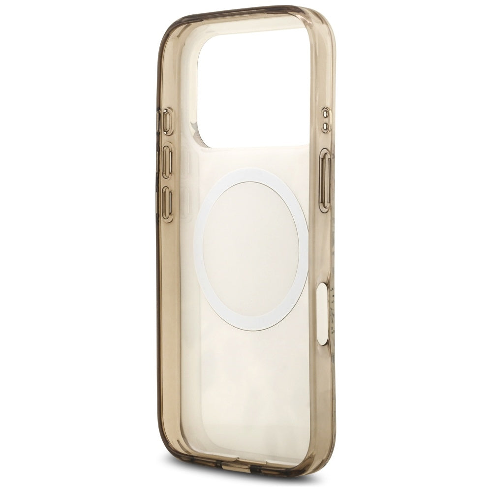 MagSafe-deksel for Apple iPhone 17 Pro, Guess, IML Flower and Tonal Circle, Brun