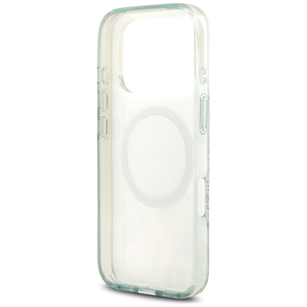 MagSafe-deksel for Apple iPhone 17 Pro, Guess, IML Flower and Tonal Circle, Grønn