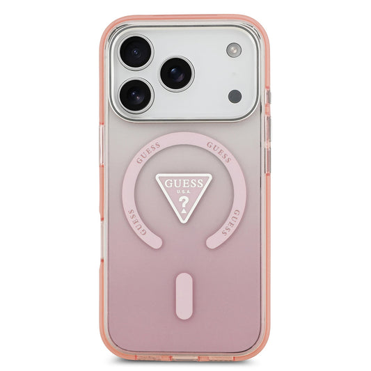 MagSafe-deksel for Apple iPhone 17 Pro, Guess, IML Gradient Triangle Logo, Rosa