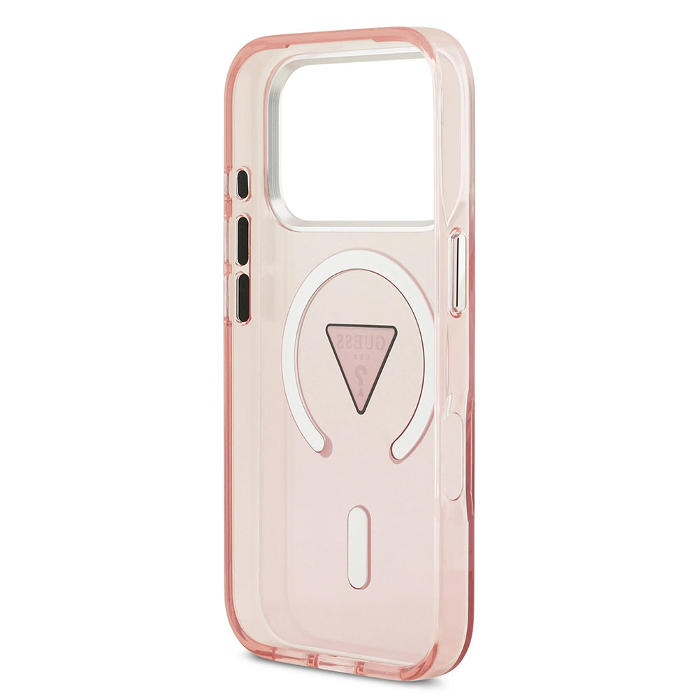 MagSafe-deksel for Apple iPhone 17 Pro, Guess, IML Gradient Triangle Logo, Rosa