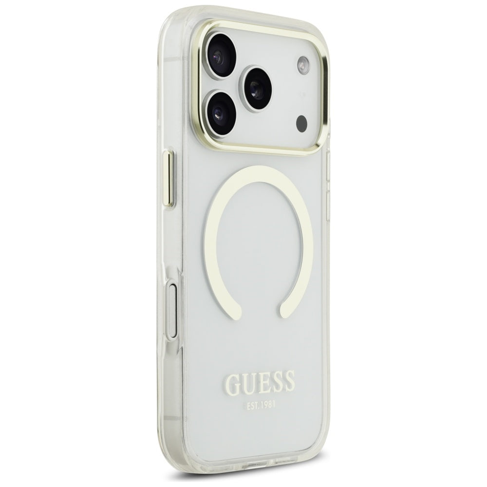MagSafe-deksel for Apple iPhone 17 Pro, Guess, Metal Outline, Gull