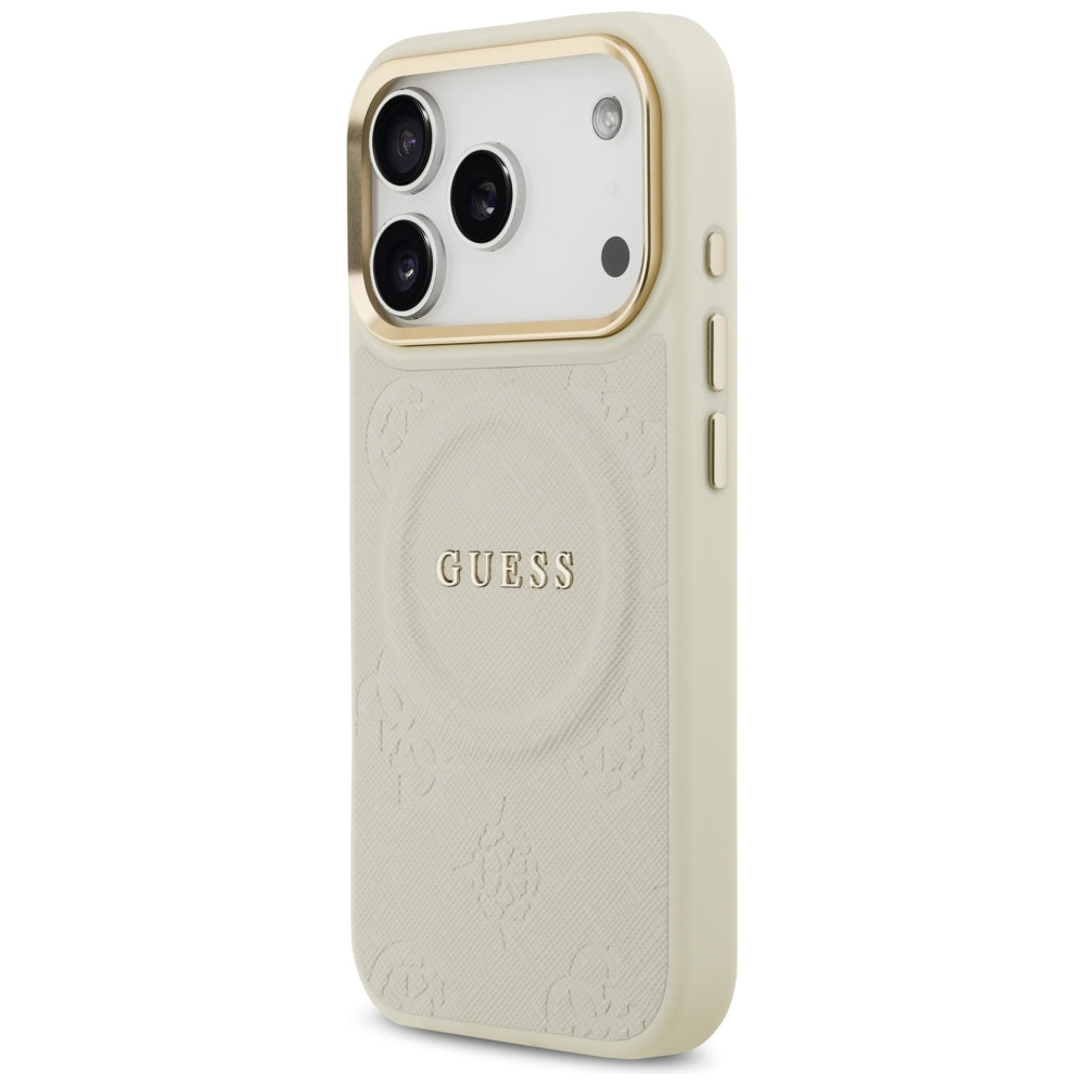 MagSafe-deksel for Apple iPhone 17 Pro, Guess, Peony Hot Stamp, Beige