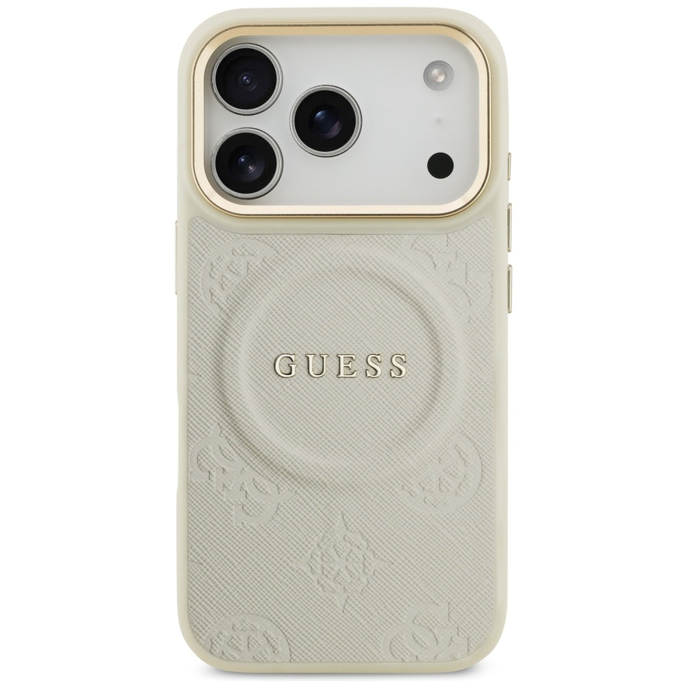 MagSafe-deksel for Apple iPhone 17 Pro, Guess, Peony Hot Stamp, Beige