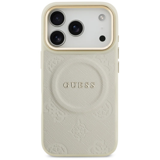 MagSafe-deksel for Apple iPhone 17 Pro, Guess, Peony Hot Stamp, Beige