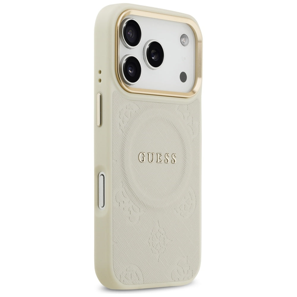 MagSafe-deksel for Apple iPhone 17 Pro, Guess, Peony Hot Stamp, Beige