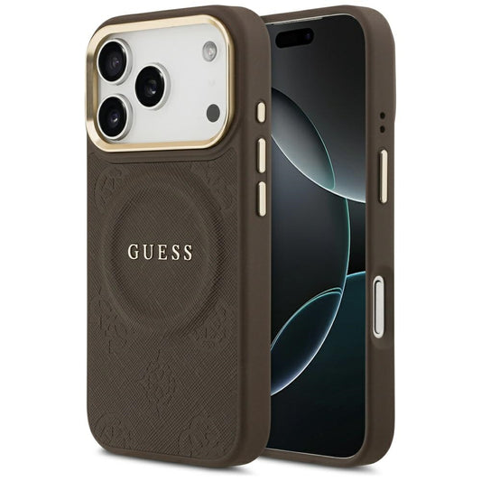 MagSafe-deksel for Apple iPhone 17 Pro, Guess, Peony Hot Stamp, Brun