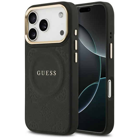 MagSafe-deksel for Apple iPhone 17 Pro, Guess, Peony Hot Stamp, Svart