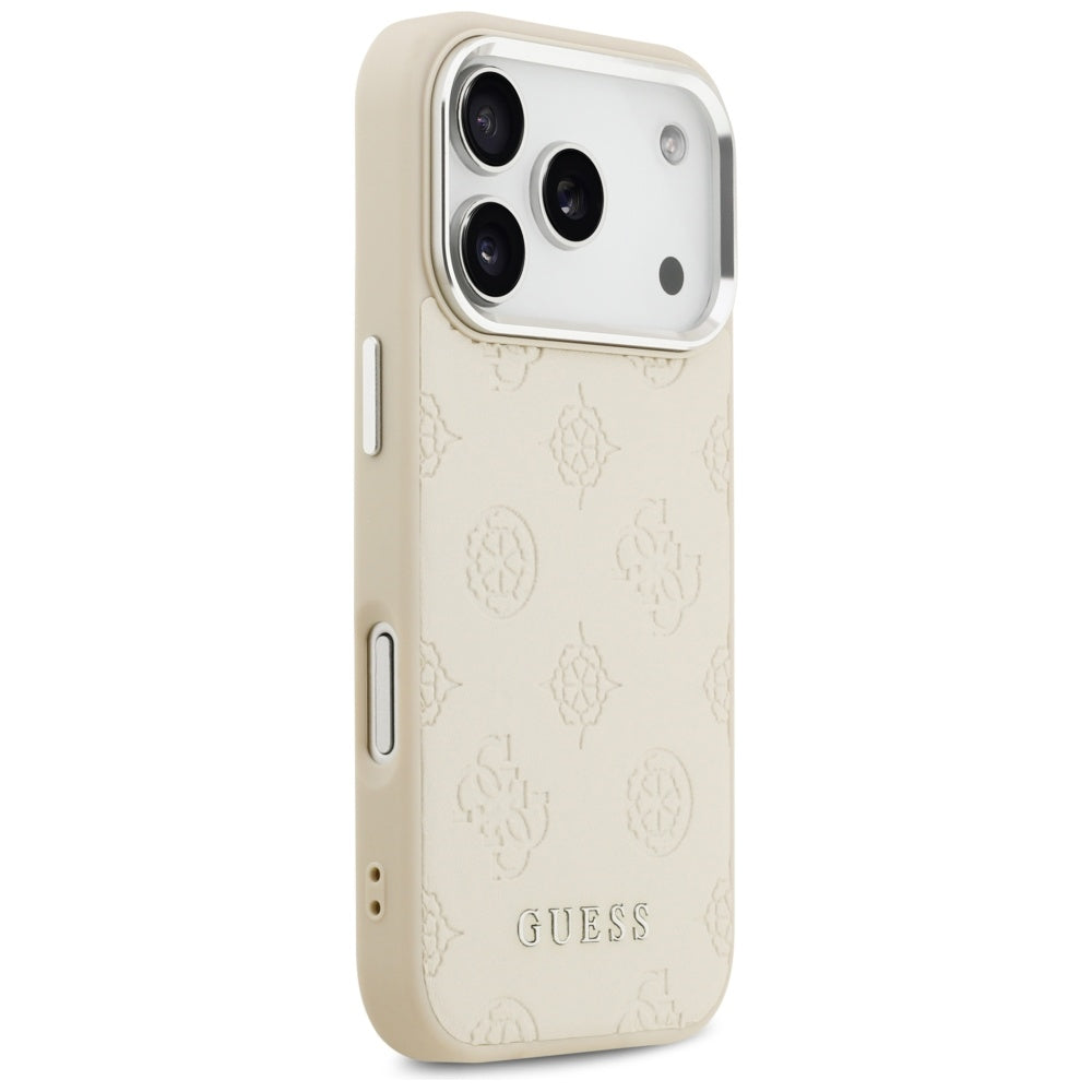 MagSafe-deksel for Apple iPhone 17 Pro, Guess, Peony Hot Stamp Script, Beige
