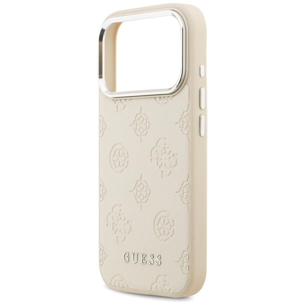 MagSafe-deksel for Apple iPhone 17 Pro, Guess, Peony Hot Stamp Script, Beige