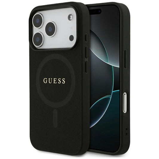 MagSafe-deksel for Apple iPhone 17 Pro, Guess, Saffiano Classic Logo, Svart
