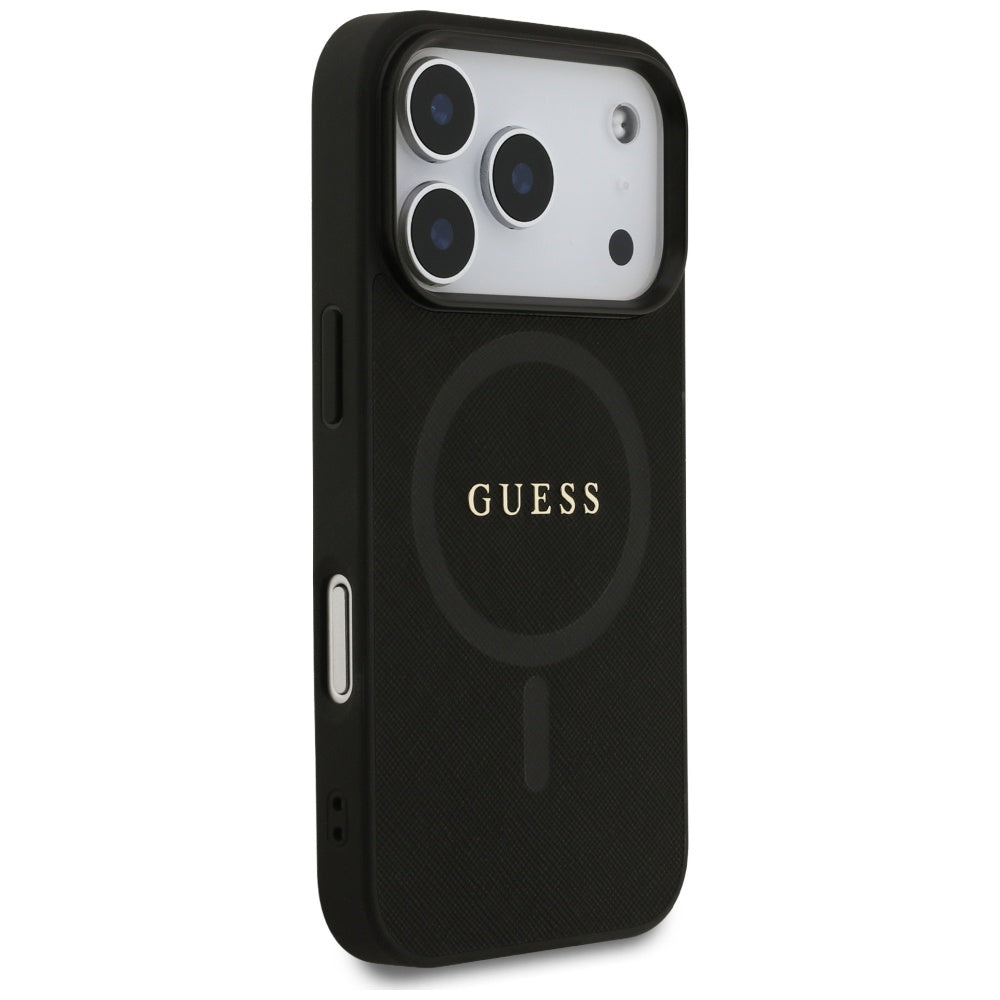 MagSafe-deksel for Apple iPhone 17 Pro, Guess, Saffiano Classic Logo, Svart