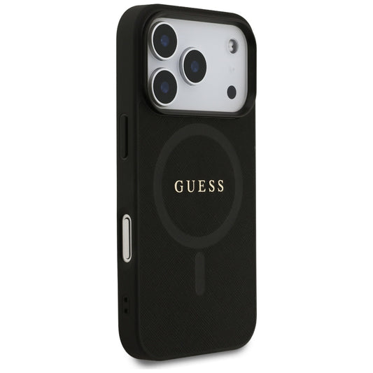 MagSafe-deksel for Apple iPhone 17 Pro, Guess, Saffiano Classic Logo, Svart