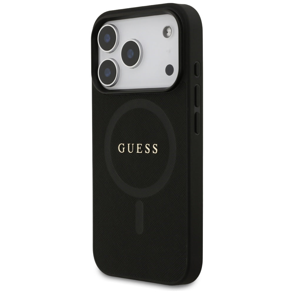 MagSafe-deksel for Apple iPhone 17 Pro, Guess, Saffiano Classic Logo, Svart