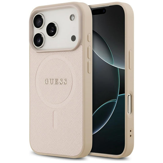 MagSafe-deksel for Apple iPhone 17 Pro, Guess, Saffiano Classic Logo, Rosa